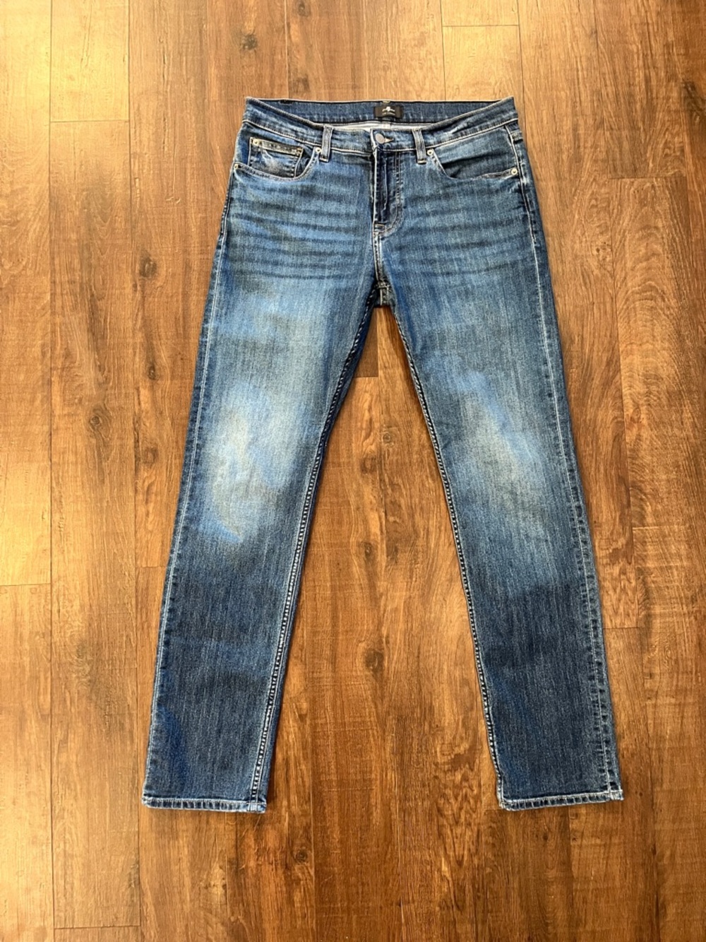 7 for all Mankind Pants Mens 32x32 Blue Denim Jeans Slimmy Stretch Adult Casual